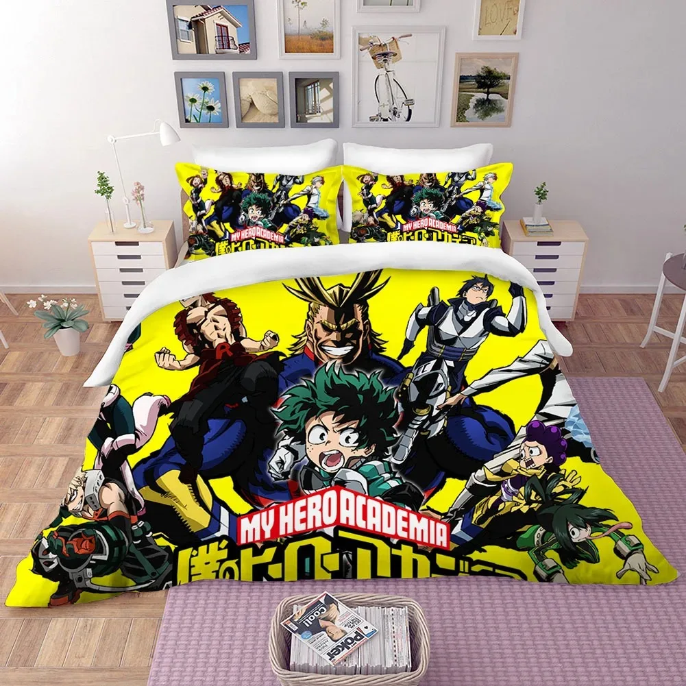 

Anime Bedding Set My Hero Academia Quilt Duvet Cover Sets No Sheet Home Decor Single Queen King Size Gift Cute Boys Cartoon