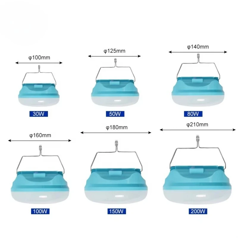 

Energy Saving Portable Suspended Camping Night Market 30W 50W 80 USB Charging Solar Light Emitting Diode Emergency Light