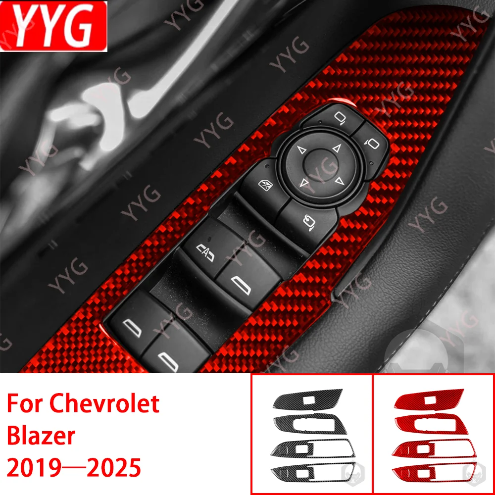 

3K Carbon Fiber Sticker for Chevrolet Blazer 2019—2025 Window Lifting Control Panel Cover Anti-Scratch Adhesive (Easy Install)