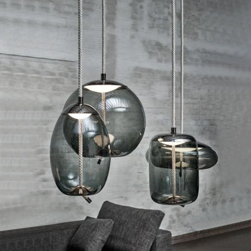 Nordic Designer  Living Room BROKIS Knot Pendant Lamp Bedside Luminaria Deco Glass Lustre Hanging Light Fixtures