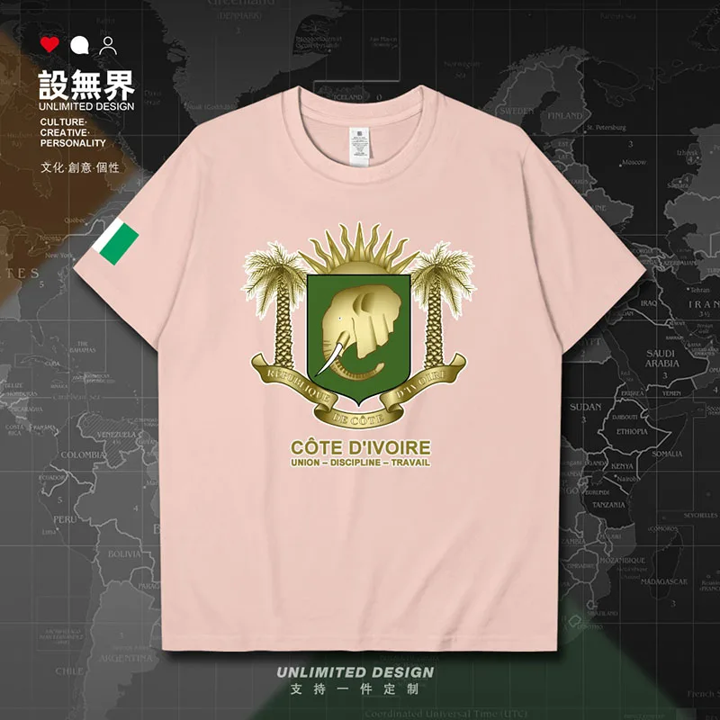 Cote d'Ivoire Ivory Coast CIV Herren-T-Shirt aus Baumwolle, kurzärmelige Oberteile, Trainingsanzug, Treffen, bedruckte Modekleidung für den Sommer