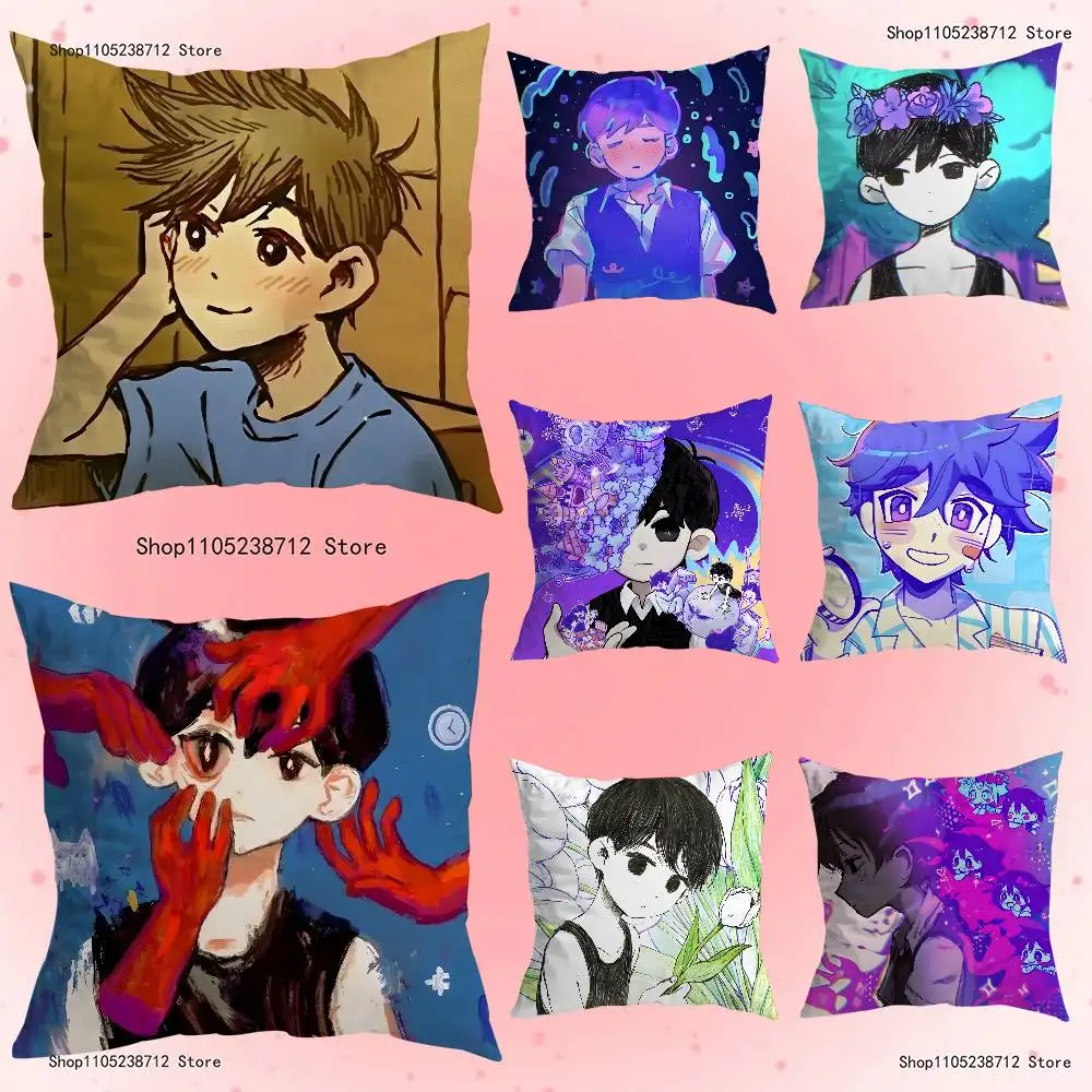 

Game O-OmoriS Anime Pillow Case Anti-dustmite Pillowcase Invisible zipper silky short plush Sofa cushion cover