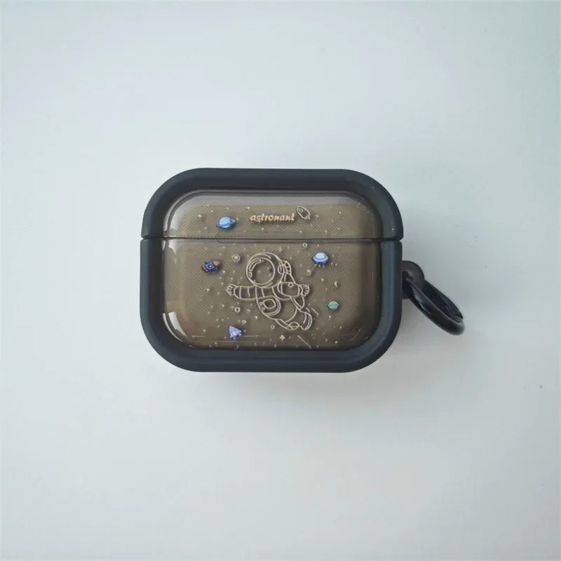 Spaceman โปร่งใสสําหรับ AirPods 4 Airpod 1 2 3 Pro Pro2 หูฟังบลูทูธกล่องชาร์จป้องกันหูฟังกรณี