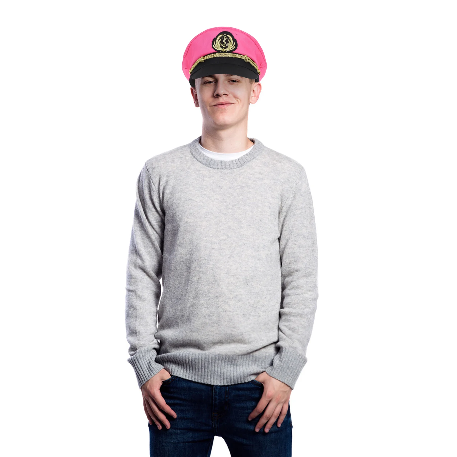 

Cotton Embroidered Navy Hat Sailor Style Captain Hat for Parties Halloween Christmas Cosplay Boat Party Dress Up Accessory