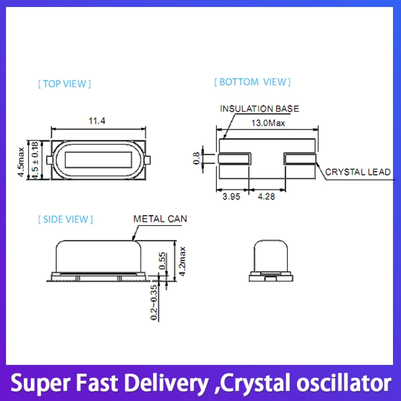 10pcs 49SMD HC-49SMD 25M 25MHZ 25.000MHZ ESB25.0000F18M 22PFIn line passive patch crystal oscillator