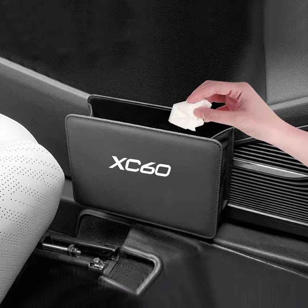 Car Trash Can Collapsible Leak-Proof Storage Bag Backseat with Garbage Bag for Volvo XC60 XC90 Car Accessoires