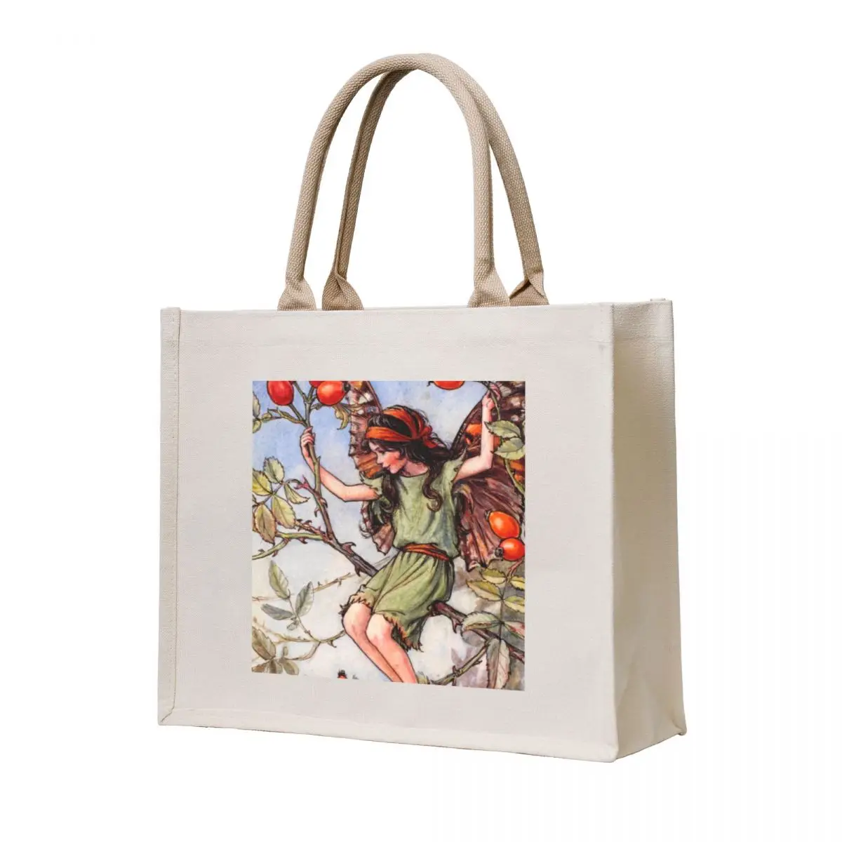 

The Rose Hip Fairy illustration Tote Bag canvas tote bag woman shopping bag tote women
