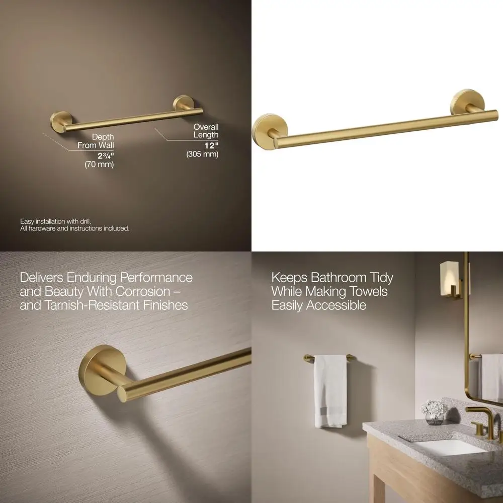 

12-секционная вешалка для полотенец в ярком цвете матовой бронзы