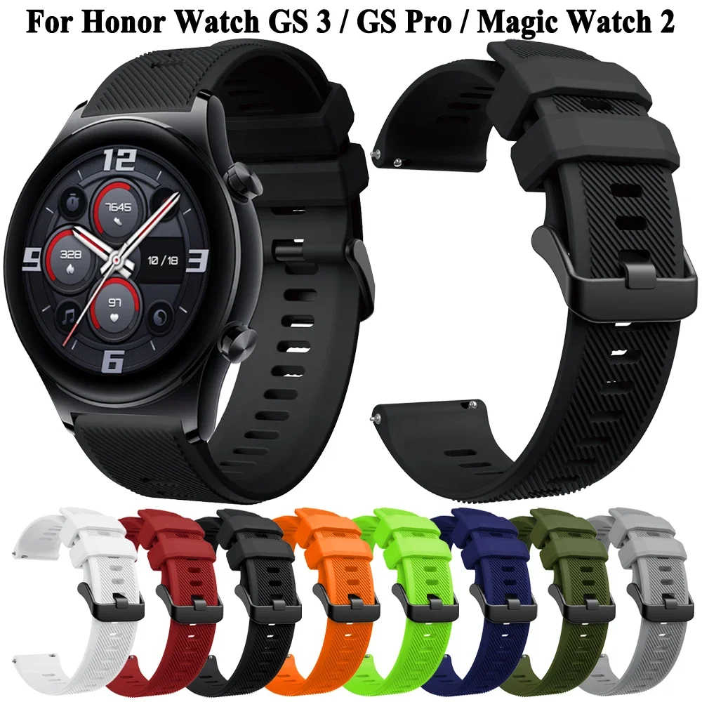 Sport Silicone Band For HONOR Watch GS 3 / GS Pro Watchband Strap For HONOR Watch 4 Pro Magic Watch 2 46mm Wristband Bracelet