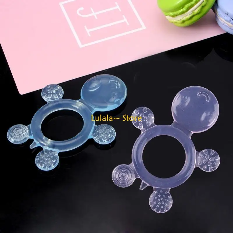 Y4QA سيليكون التسنين الغذاء الصف قضيب صغير التسنين قلادة BPA الحرة الطفل مضغ الكرتون الحيوانات لعبة عضاضة السلاحف