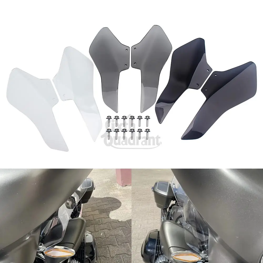Motorcycle Accessory Side Windshield Clear Black For BMW R18 B R18B Bagger R18 Transcontinental 2021-24 Windproof And Coldproof