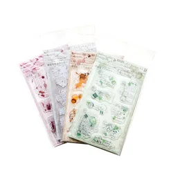 A set of vintage silicone stamps letterhead story series handbook printing DIY stamps