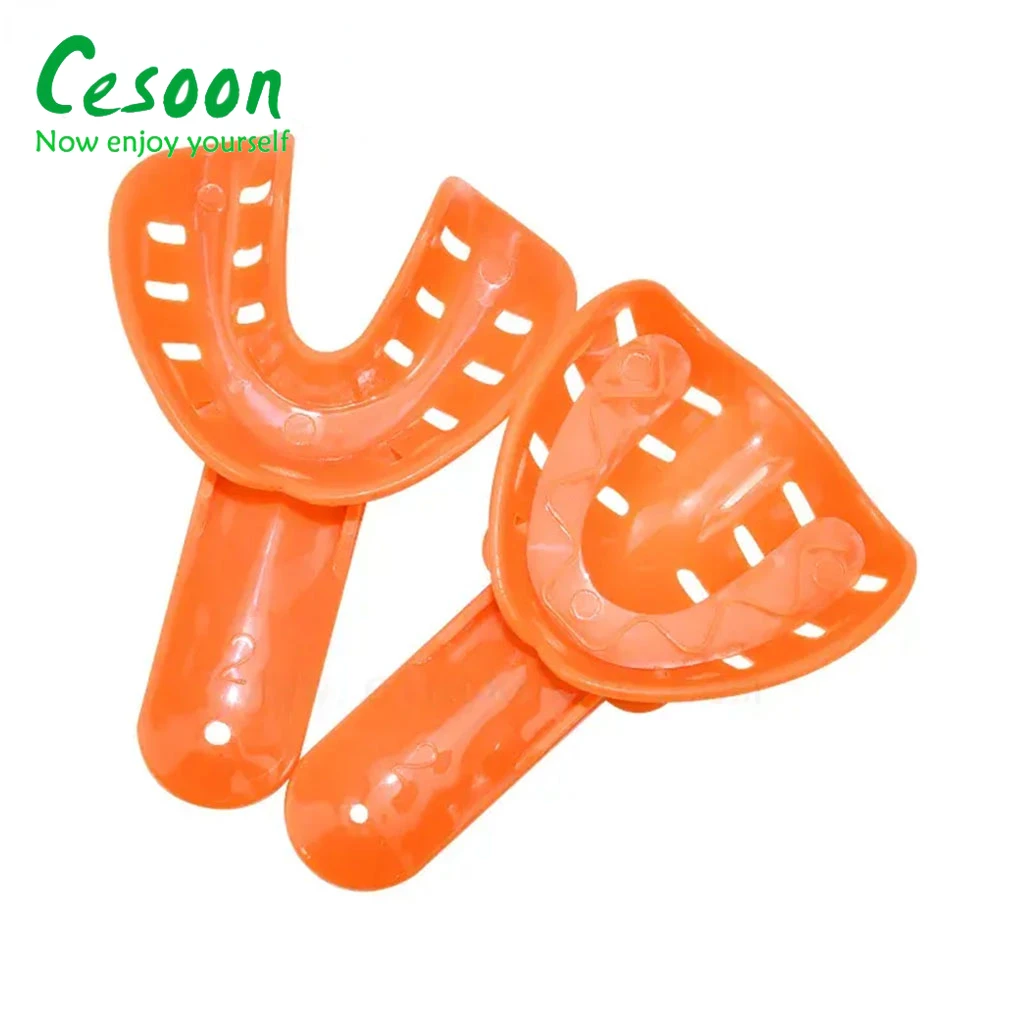 12Pcs/Set Dental Impression Trays Ortho For Adult Children Plastic Teeth Holder Tray Colorful Lab Dentistry Oral Care Materials