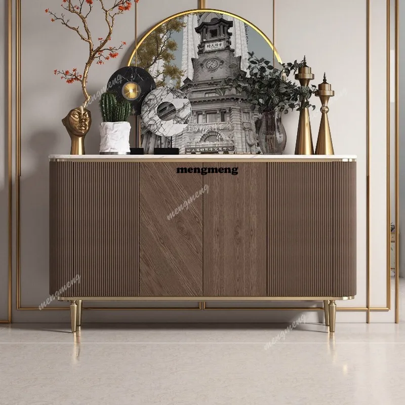 

Light luxury door cabinet Modern simple dining side cabinet Rock slab home living room Advanced custom cabinet Italian style