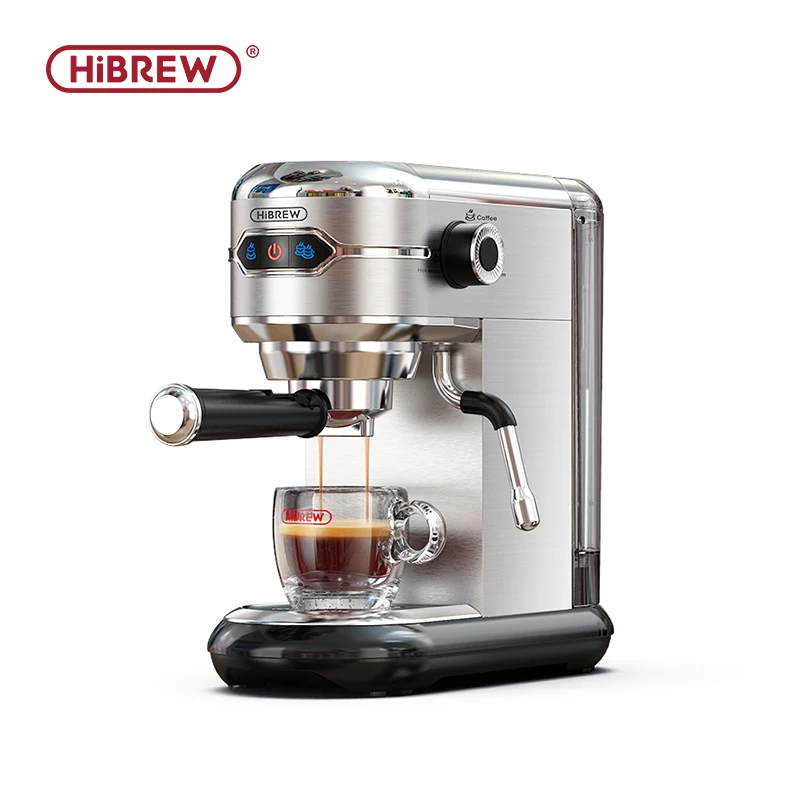 HiBREW Koffiezetapparaat Cafetera 20-bar Inox Semi-automatisch Superslank ESE POD & Poeder Espresso Cappuccinomachine Heet water H11