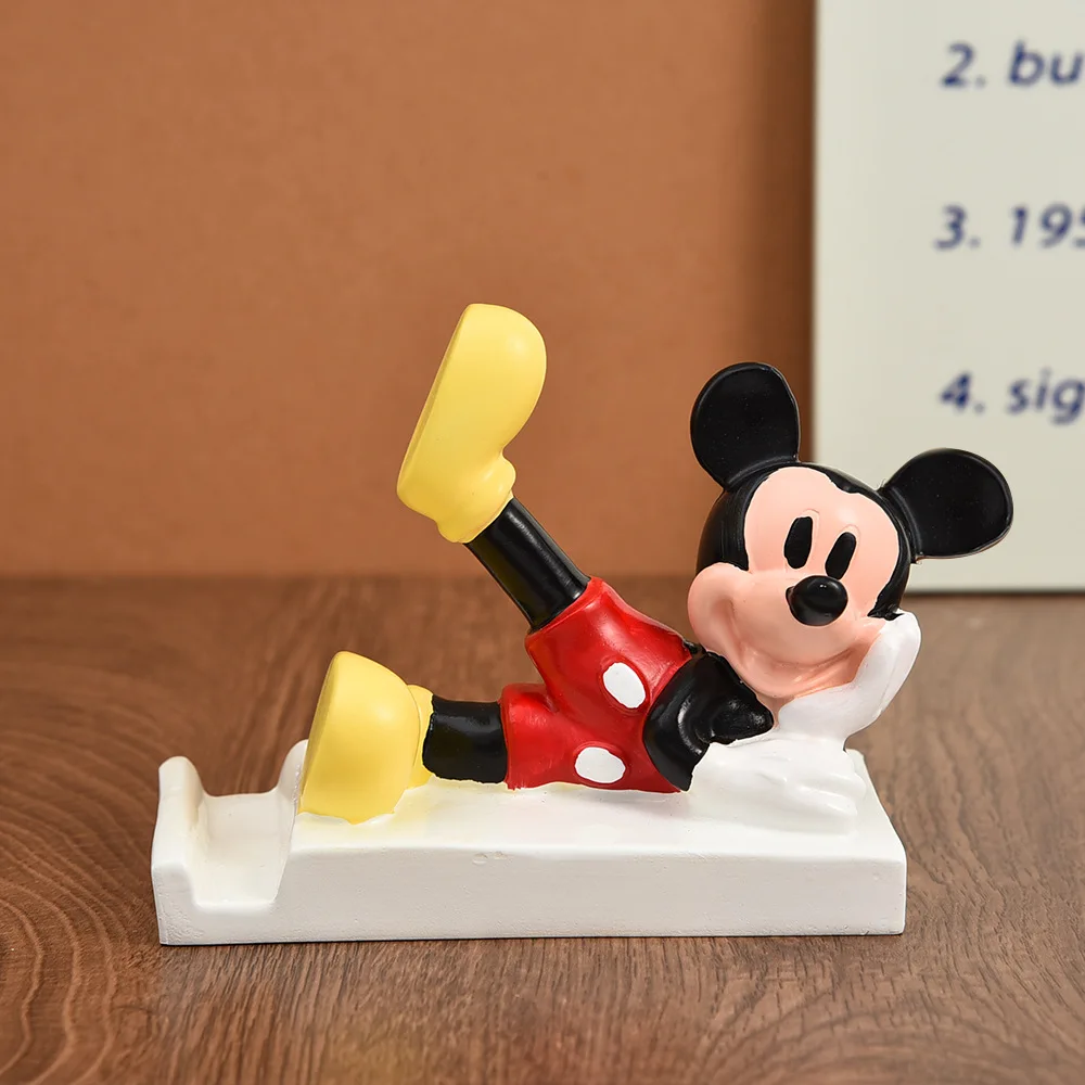 Disney Cute Cartoon Mickey Model Toys Mobile Phone Holder Desktop Holder Home Accessories Decorations Boys Girls Birthday Gifts