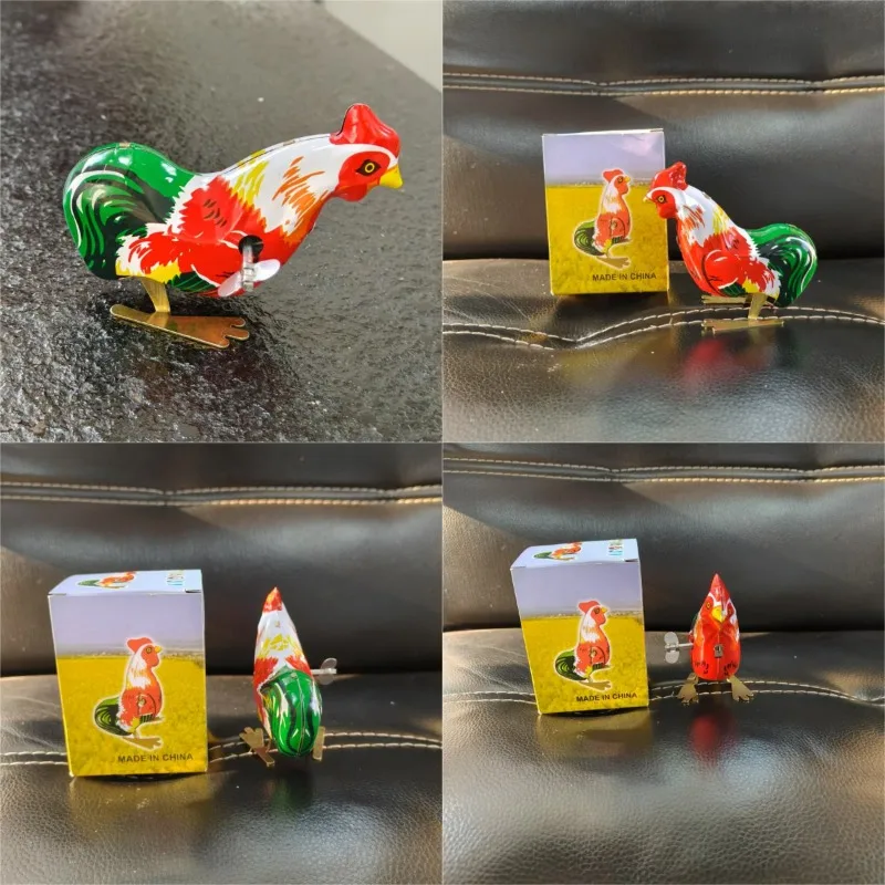 Collezione per adulti Giocattolo a carica retrò Giocattolo in metallo di latta Rana Pollo Coniglio carro armato mouse Meccanico a orologeria giocattolo figura modello regalo per bambini