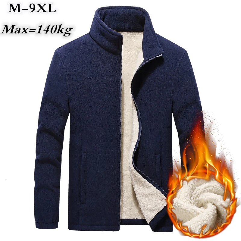 

Plus Size Winter Warm Mens Fleece Jacket Plus Velvet Windproof Cardigan Thermal Coat Outdoor Hiking Jackets Fleece Liner
