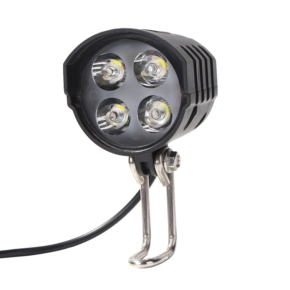 AliExpress NONE E-Bike Horn Light Electric 36V 48V 60V Bicycle 4 LED Headlight 12W 18W Waterproof 2 in 1 Horn and Light Switch Bicycle Flashligh