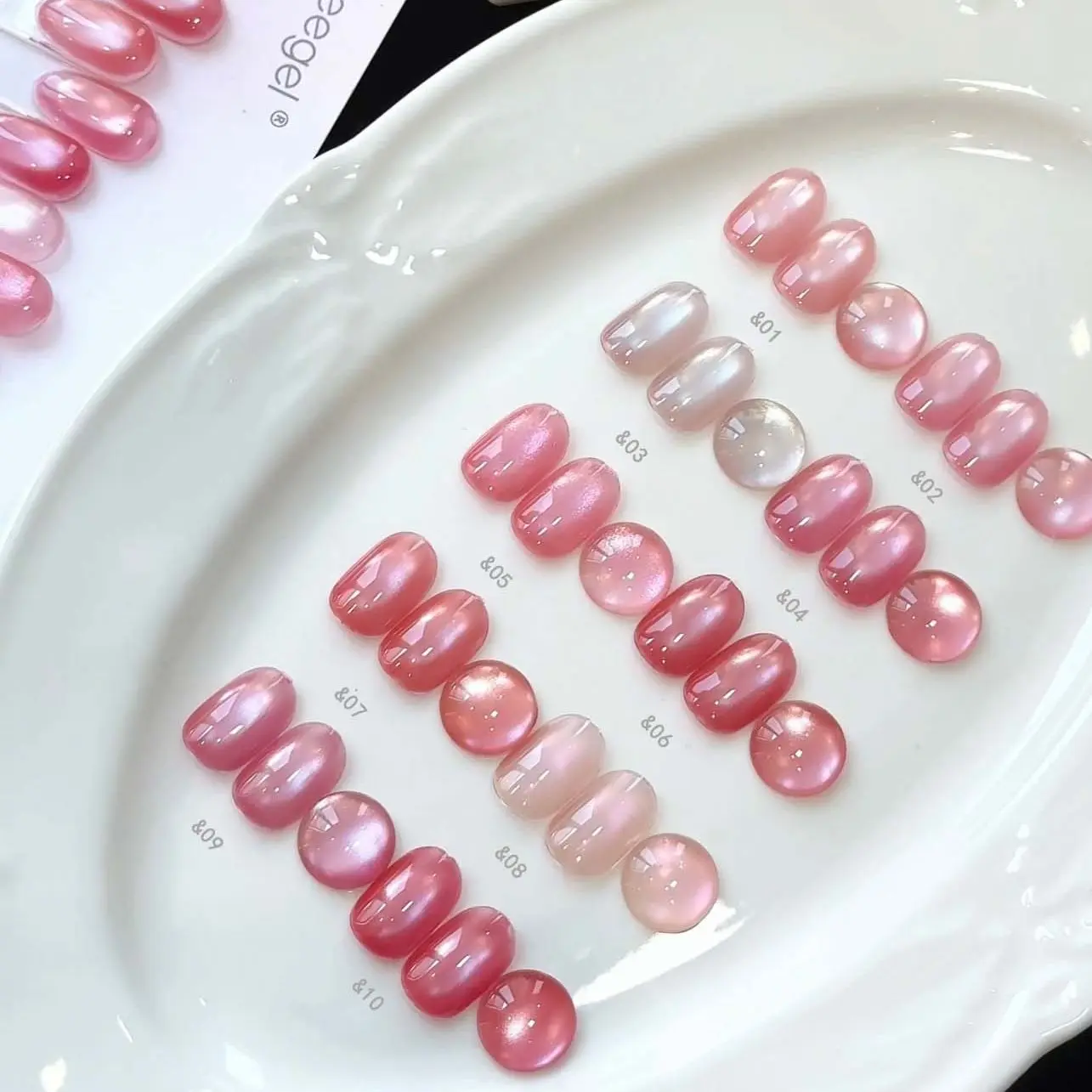 

Набор из 10 цветов: Магнитный гель-лак для ногтей с эффектом кошачьего глаза, розовый, УФ/LED, смываемый, кристальный, для маникюра