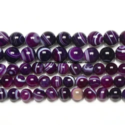 Natural Stone AAAA Quality Purple Sardonyx Agate Round Loose Beads 6 8 10 12MM Pick Size For Jewelry Making