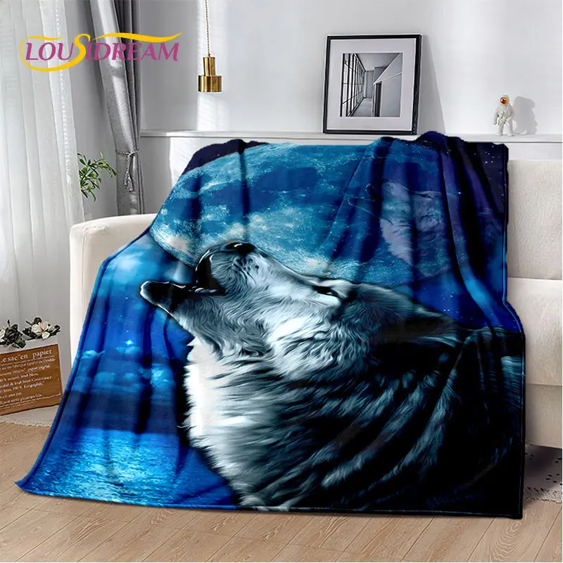 3D Cartoon Tiger Wolf Lion Leopard Animal Plush Blanket,Flannel Blanket Throw Blanket for Living Room Bedroom Bed Sofa Picnic