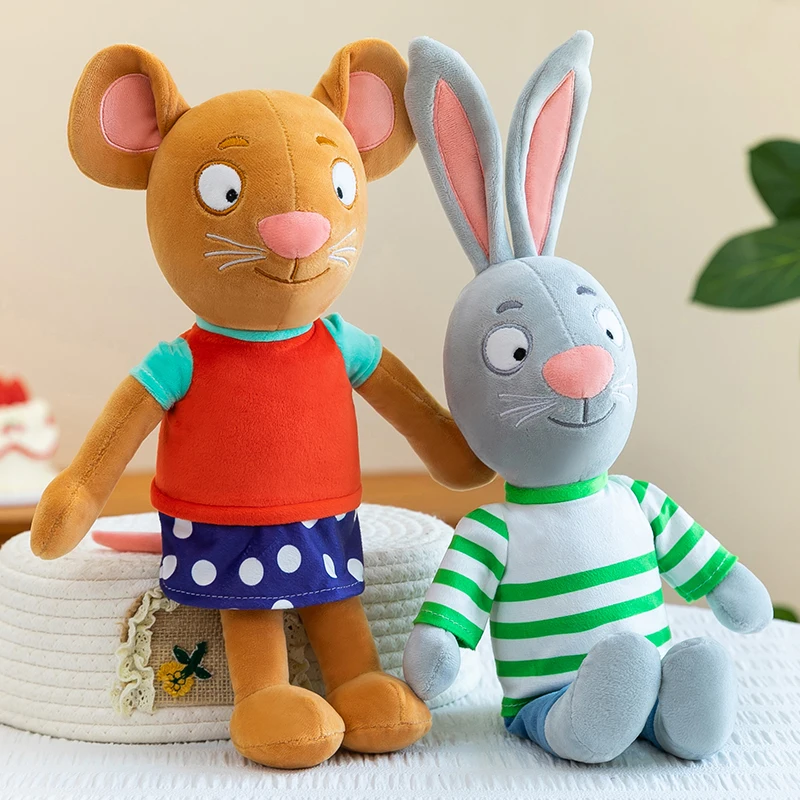 

Large Size 60cm New Pip and Posy Plush Toys Cartoon Plushies Rabbit Mouse Pig Frog Figure Kids Educational Stuffed Animals Dolls