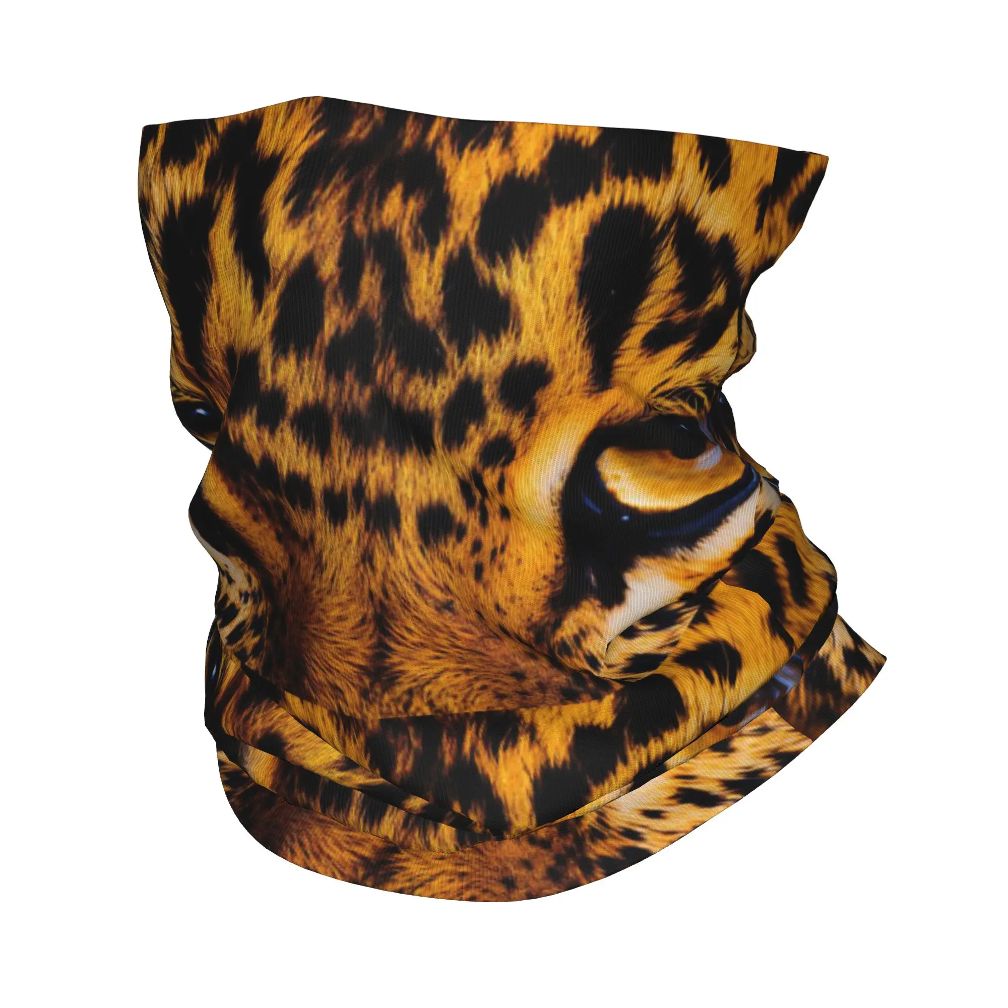 

Leopard Eyes Animal Skin Print Bandana Neck Gaiter Printed Face Scarf Multi-use Cycling Scarf Hiking Fishing Unisex Adult