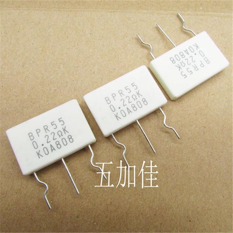 

10PCS/Brand new Japanese imported BPR55 0.22R 220MR 5W+5W BPR55CFR22K power amplifier three pin ceramic cement resistor