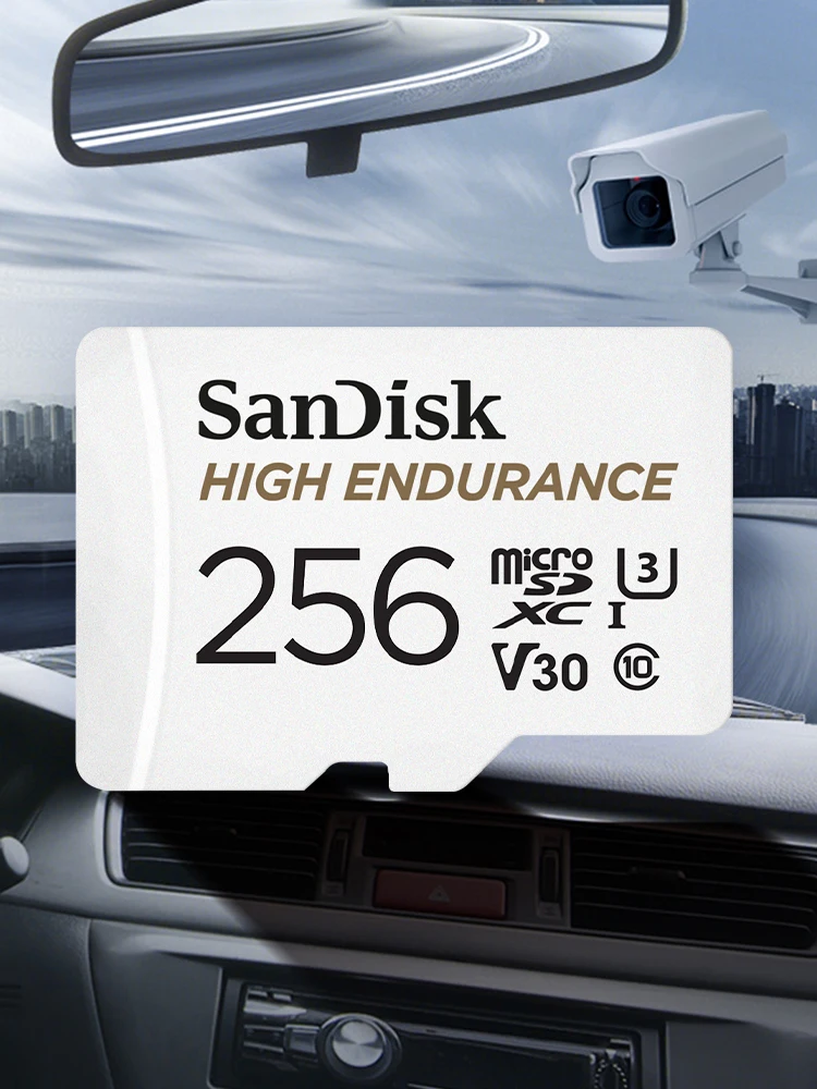 SanDisk microSDCard vidéo haute Endurance C10 U3 V30 4K UHD 32G 64G128G256G lire 100 mo/s résistant aux rayons X pour la surveillance à domicile de la caméra de tableau de bord