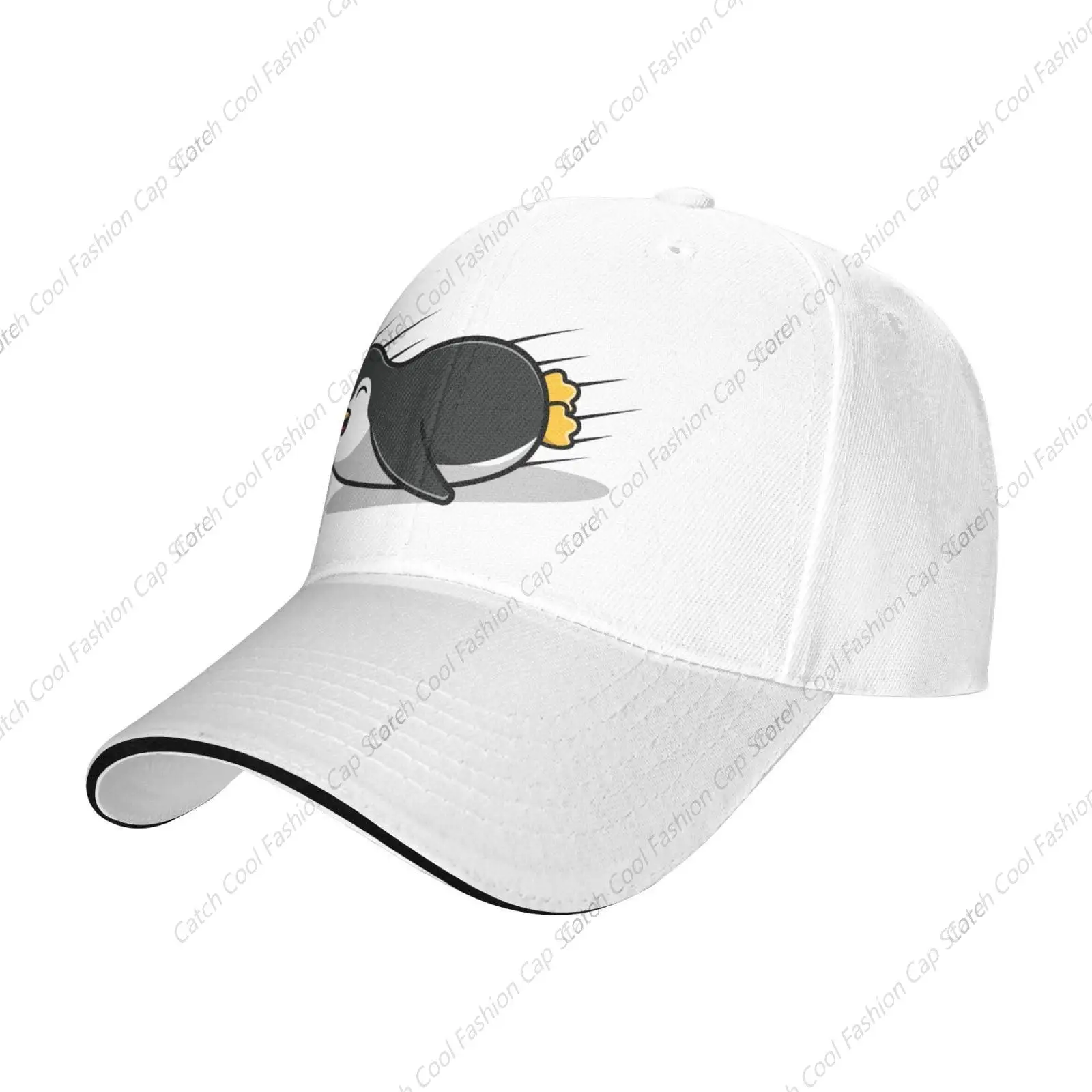 

Cute Penguins Gliding Baseball Cap Women Men Hats Adjustable Truckers Sun Golf Hat Sports Breathable Fashion Daily Travel Unisex