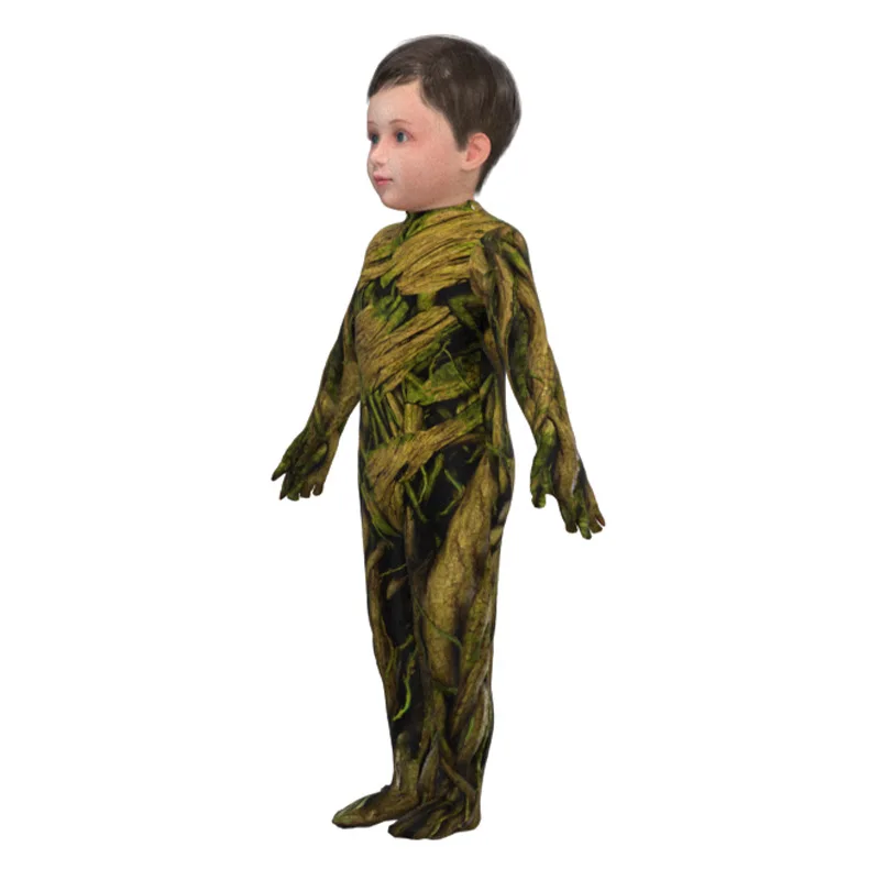 Filmbewakers Van De Galaxy Cosplay Kostuum Groot Jumpsuit Toneelvoorstelling Halloween Carnavalsfeest Kind Zentai