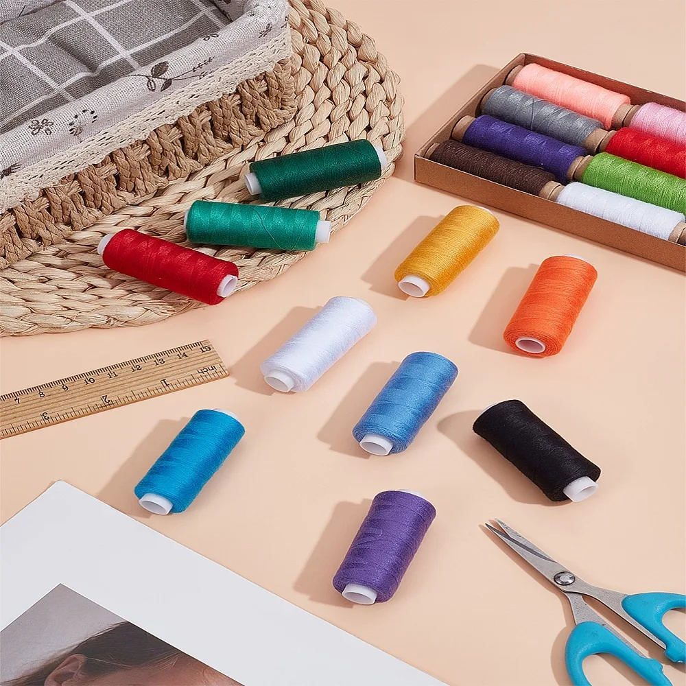 10Pcs Sewing Thread Assortment Polyester Sewing Thread All Purpose Sew String Hand Stitching String