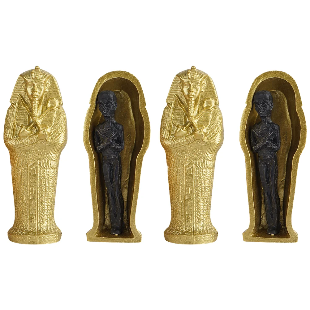 

2 Pcs Crafts Pharaoh Mummy Tabletop Anubis Figurine 95x35cm Resin Desktop Decor Handicraft