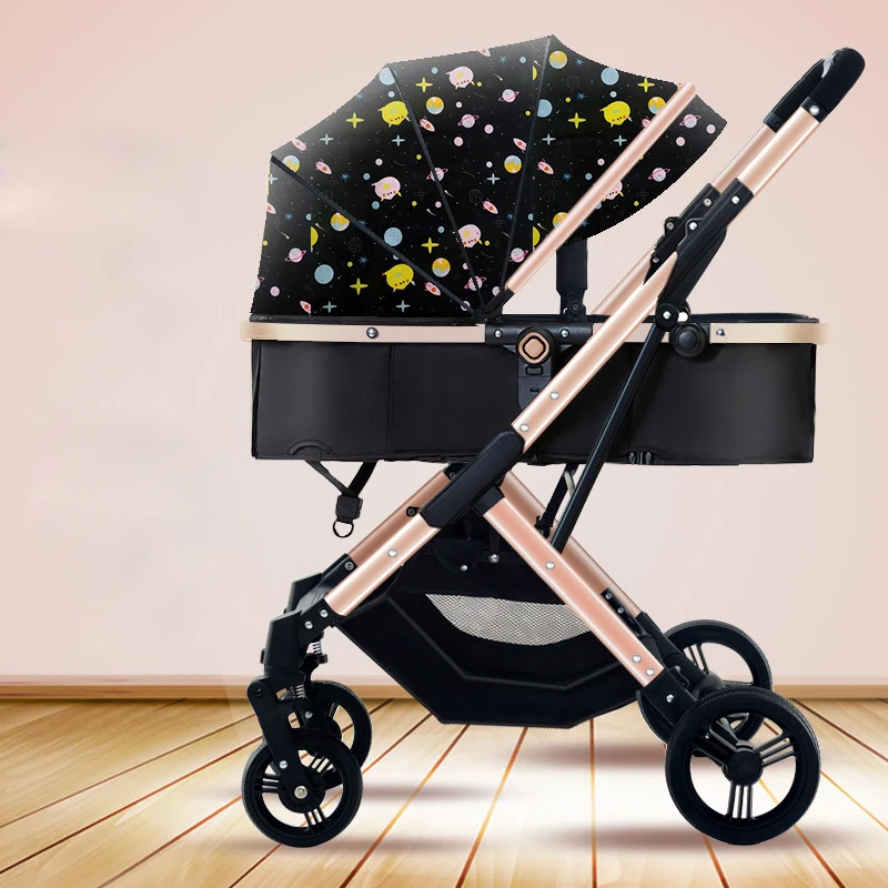 Baby Stroller Travel Baby Carriage Folding Pram Luxury Aluminum High Landscape Newborn Cart For 0-3years old