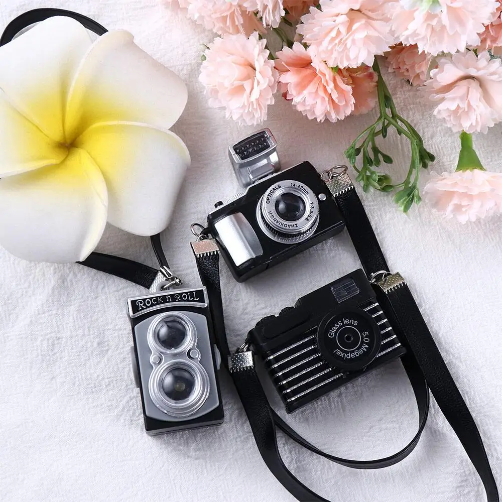 Gift 1/12 Doll Plastic Toy BJD Retro Dollhouse Miniature Camera Miniature Digital Camera Doll SLR Camera Mini Doll Camera