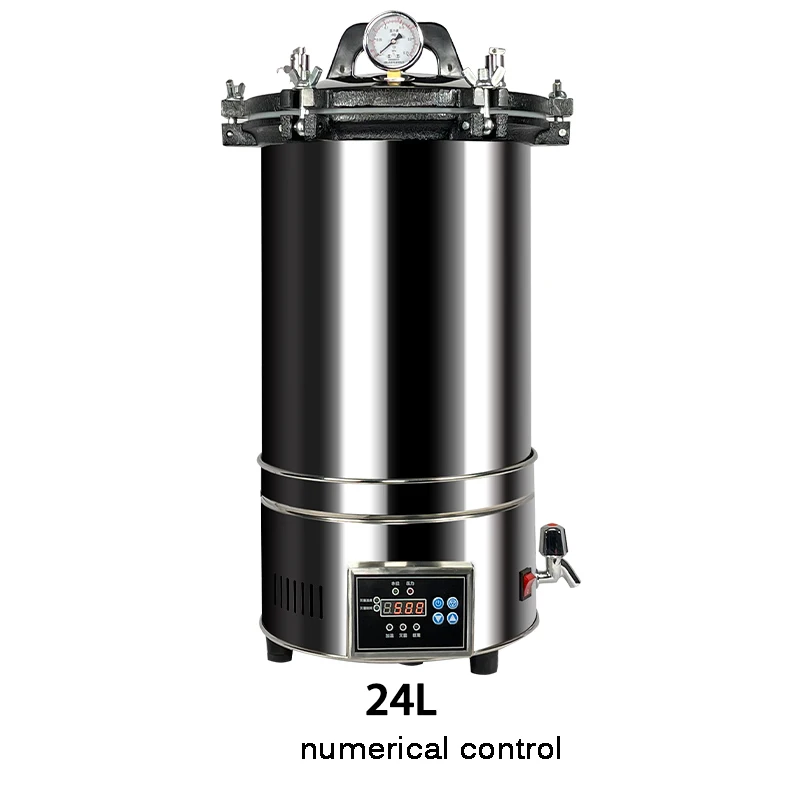 Stainless Steel Automatic Steam Sterilizer Autoclave Pot Laboratory Medical Vertical Sterilization Pot 18L/24L/25L