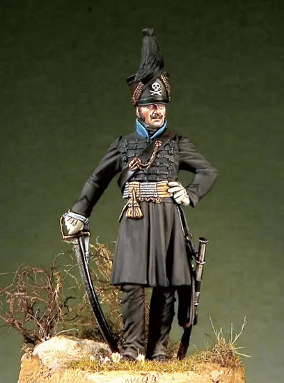 54mm Resin Figure Kit Free Shipping Hussar Officer Duke Brunswick Toy Figure