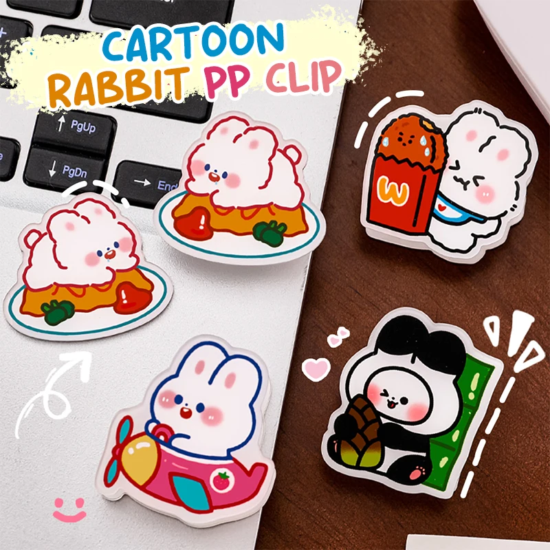 4Pcs Creative Cartoon Rabbit Hand Account Decoration Clip Cute DIY Decoration Notes Letter Paper Clips Office School Supplies