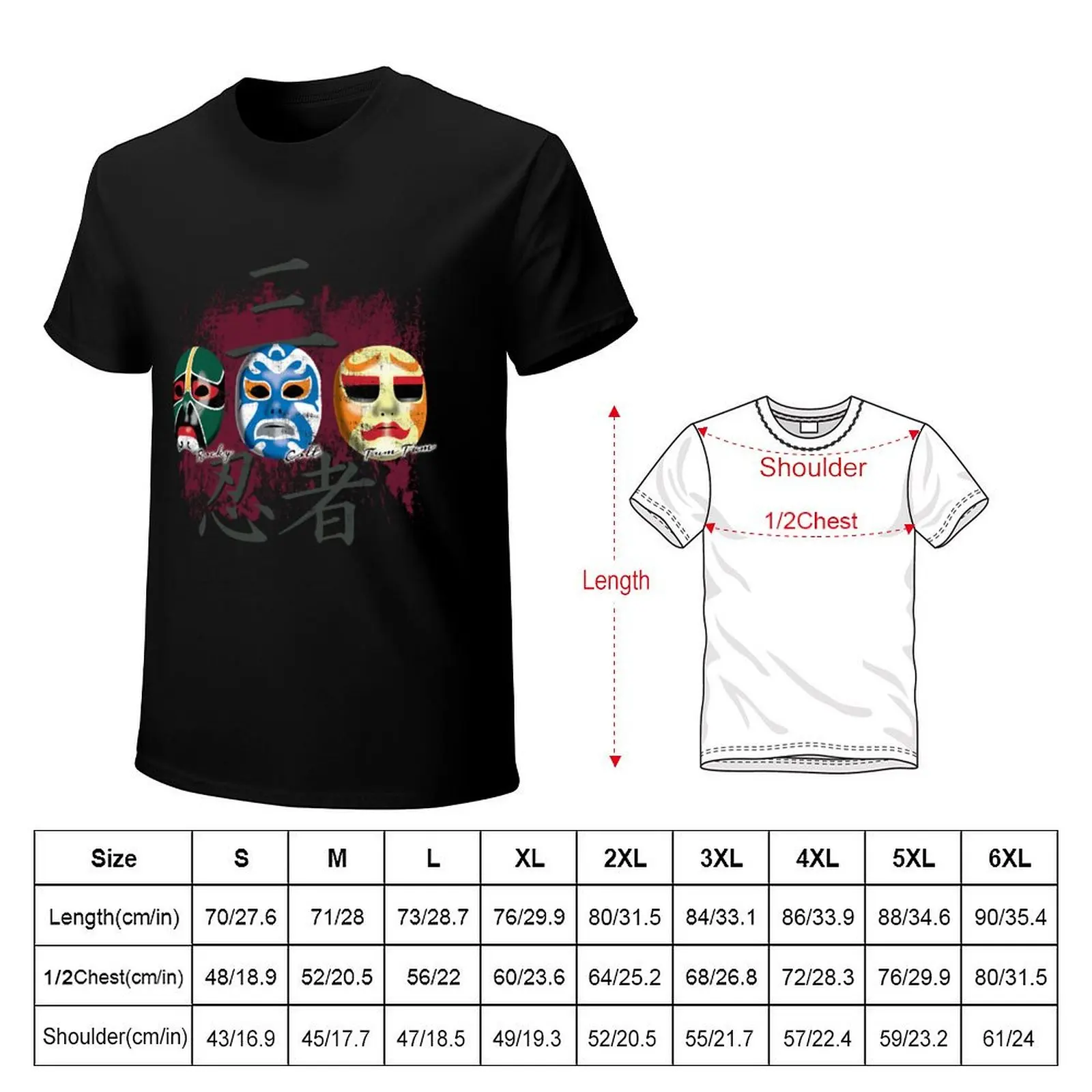 3 Ninjas Masks T-Shirt Lightweight Gym Training T-Shirt