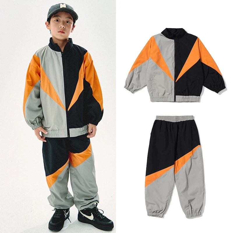 

New Hip Hop Dance Costumes For Kids Loose Sports Suit Boys Jazz Modern Dance Performance Rave Clothes Girls Streetwear DQS15220