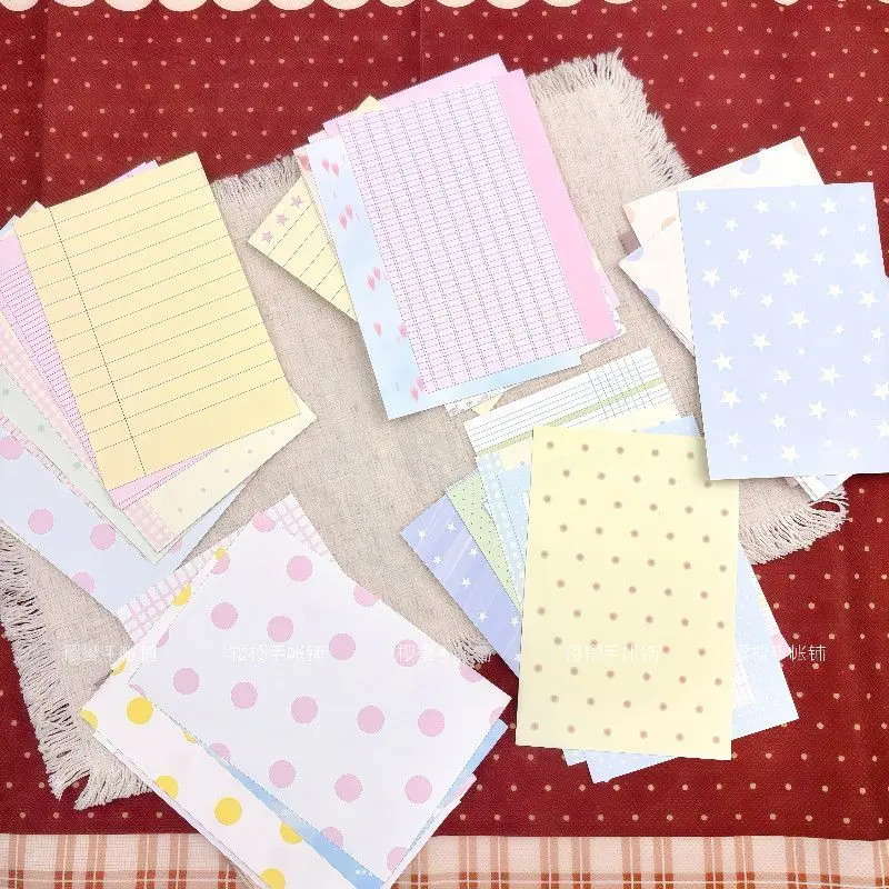 50 Pcs A7 Planner Refill Inserts Sticky Notes Memo Pads Colorful Polka Dot Design INS Style Unpunched Mixed Pack for Organizing