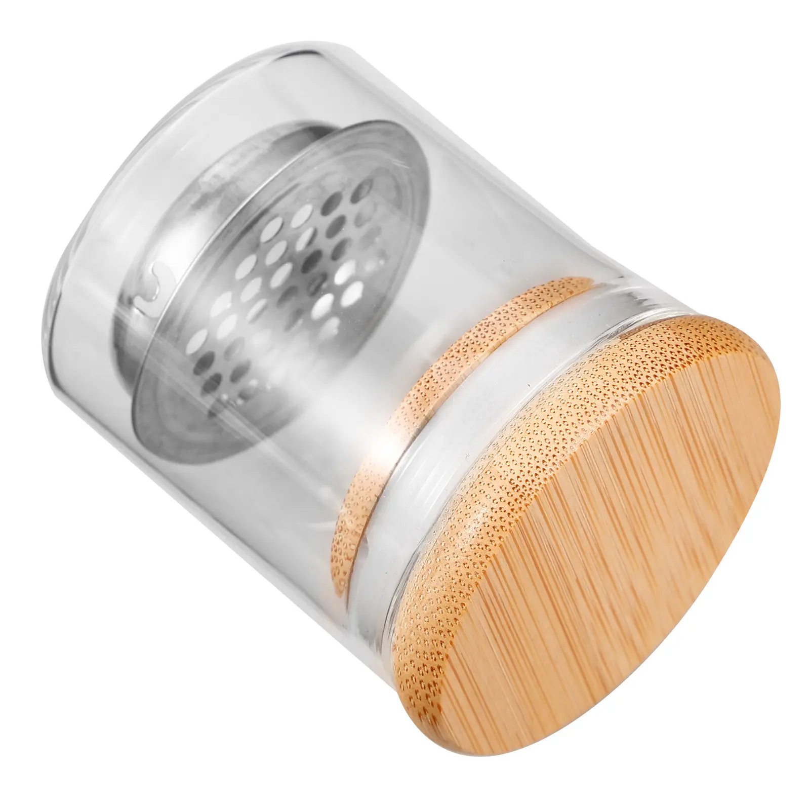 Glass Nail Art Dish Cup Brush Washer for Acrylic Nails Manicure Tools Tall Design Wood Base Glitter Decoration Large Capacity