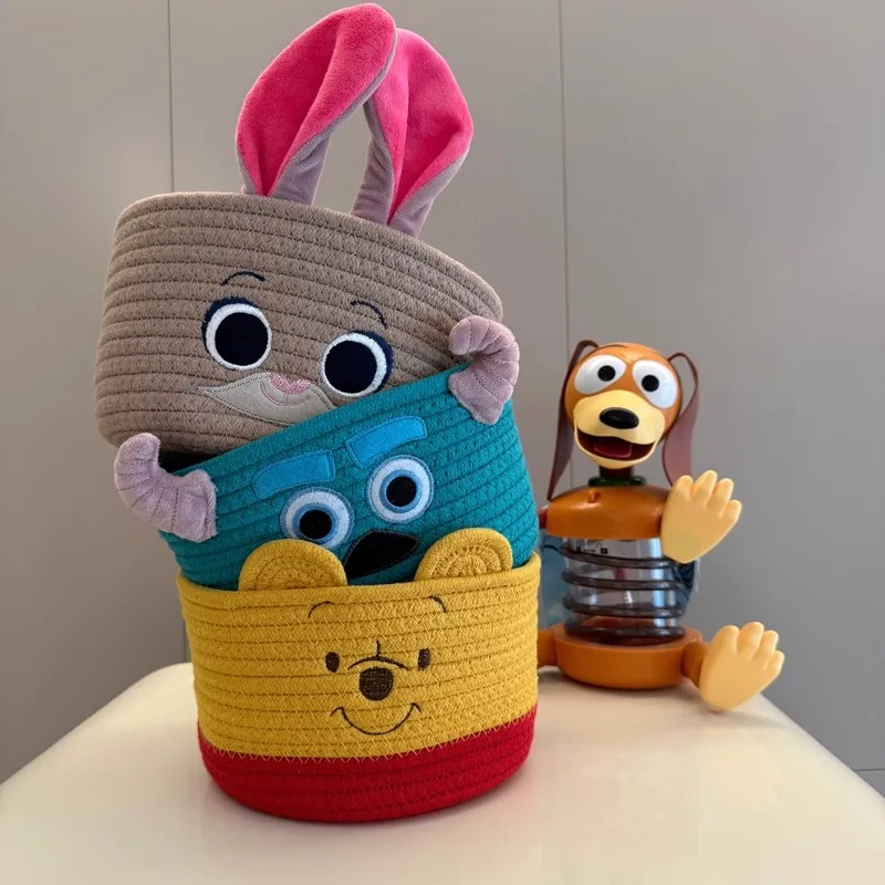 Disney Stitch Lotso Large Capacity Storage Basket Cute Anime Cartoon Multi Functional Portable Storage Bag Storage Box Gift Toys