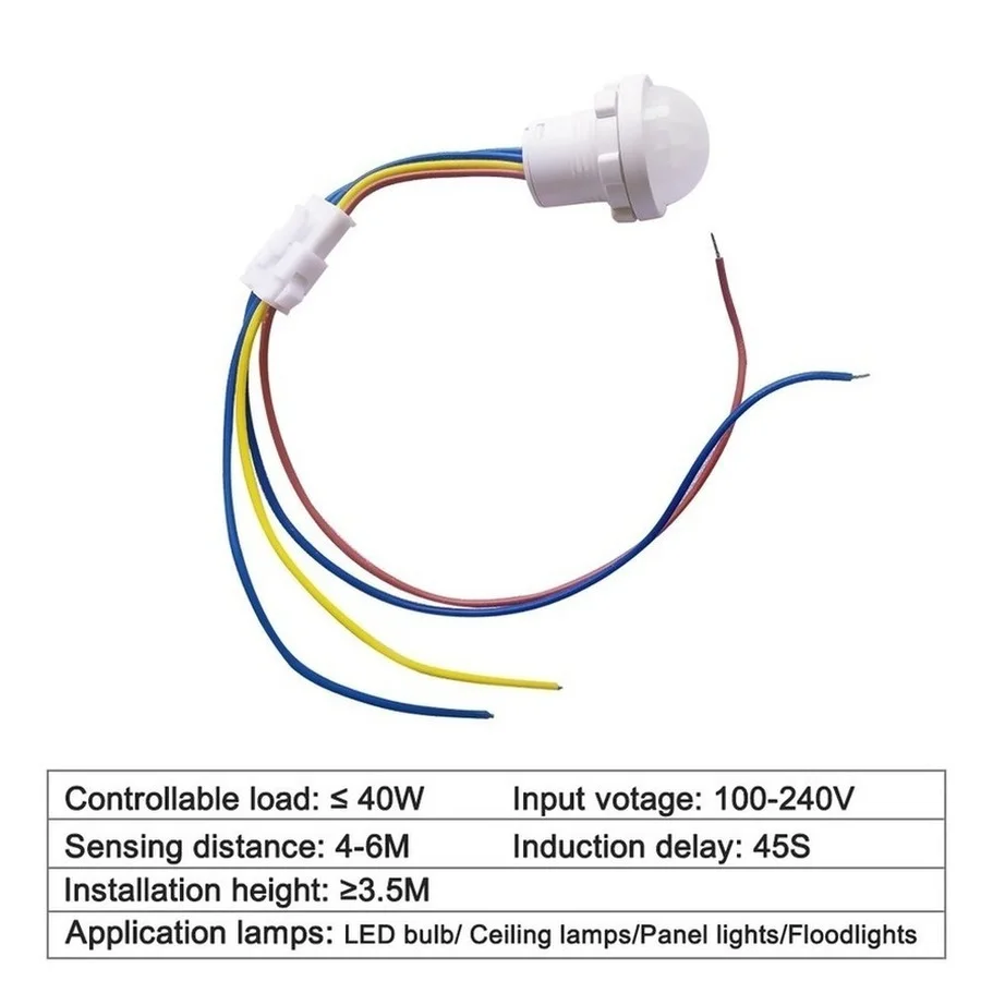 AvvRxx Mini Closet czujnik PIR detektor inteligentny przełącznik 110V 220V PIR czujnik ruchu na podczerwień wykrywanie automatyczne światło na