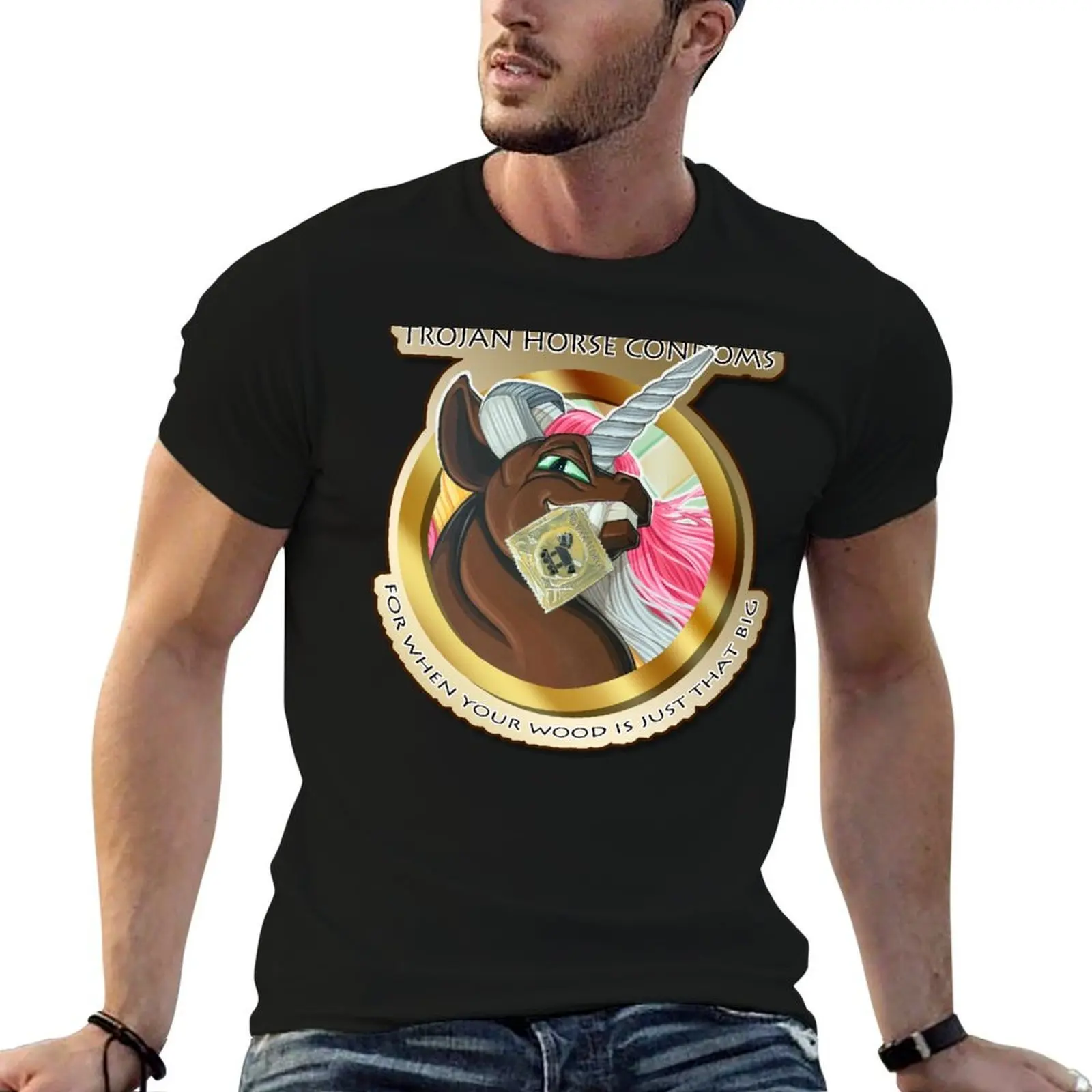 

Trojan Horse Condoms T-Shirt t shirts for man pack cotton man t shirt cotton T-Shirt