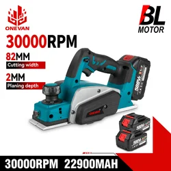 ONEVAN 30000RPM Cordless Electric Planer Brushless Electric Router Trimmer Woodworking Power Tool For Makita 18V Battery Pin
