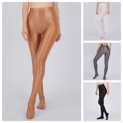 Glossy See Through Thin Seam Satin Tights Leggings Sexy Japanese High Waist Plus Size Fitness Sports Pantyhose