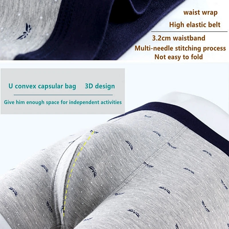 5pcs/lot seamless men's panties big Men underwear Cotton Mens boxers & briefs Breathable boxer shorts and underpants For men 8xl