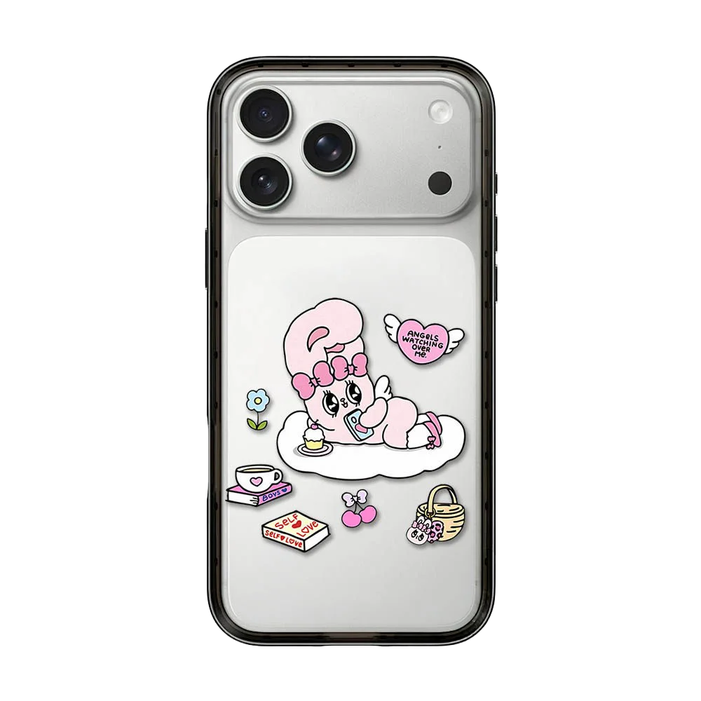 

Leisurely Pink Rabbit Acrylic / Mirror Magnetic Case: Compatible with IPhone 17 16 15 14 13 12 Pro Max 17 Air